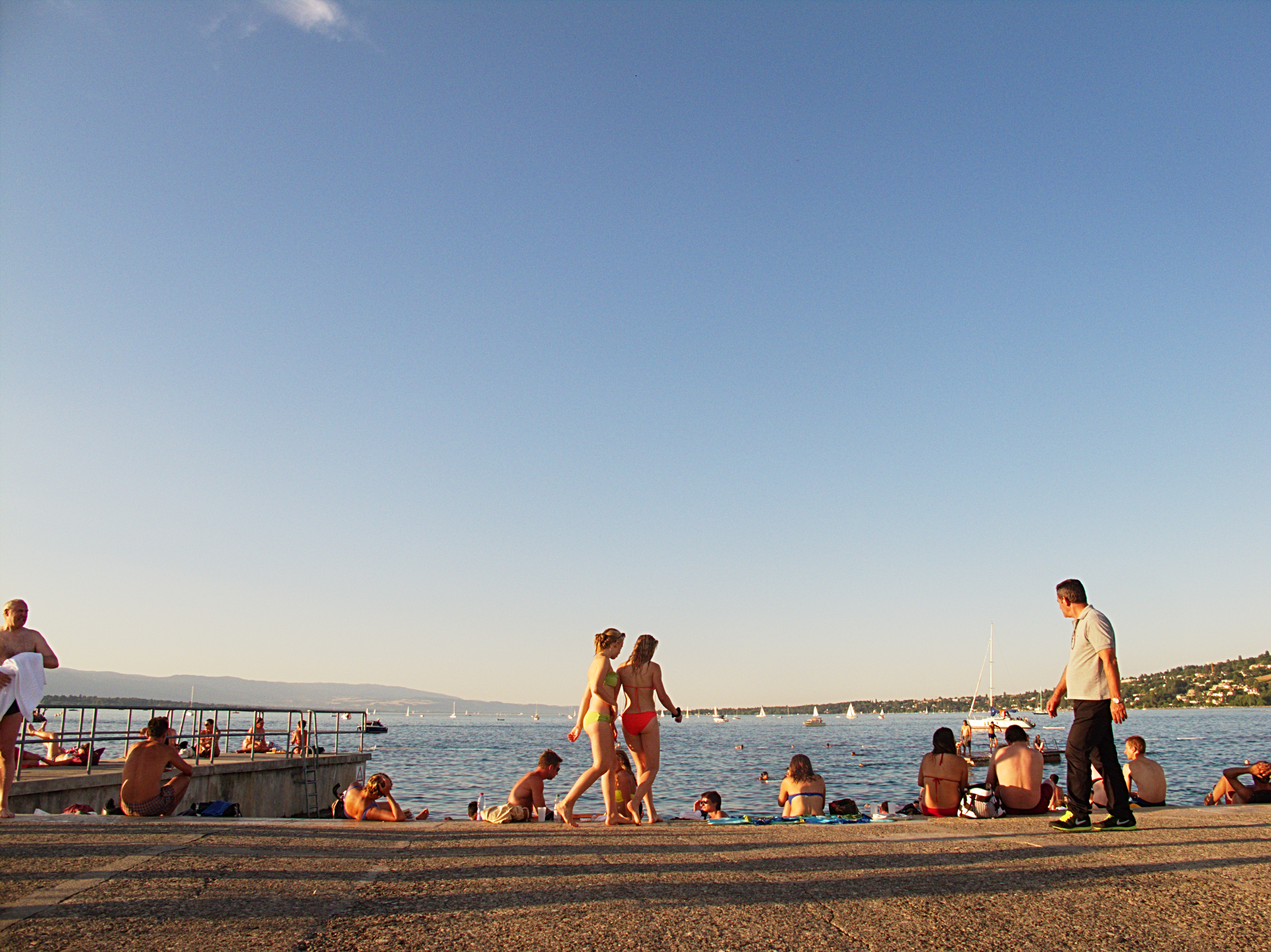 Clocking off: a dip in Lake Geneva